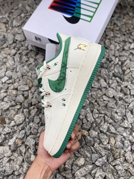 Nike Air Force 1 Low 2024男女生白綠色空軍一號低幫運動休閒板鞋