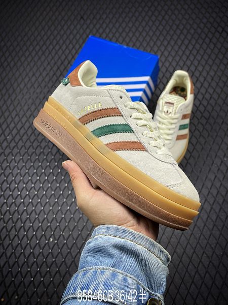 Adidas Originals Gazelle Bold 三葉草厚底休閒防滑耐磨低幫板鞋女鞋