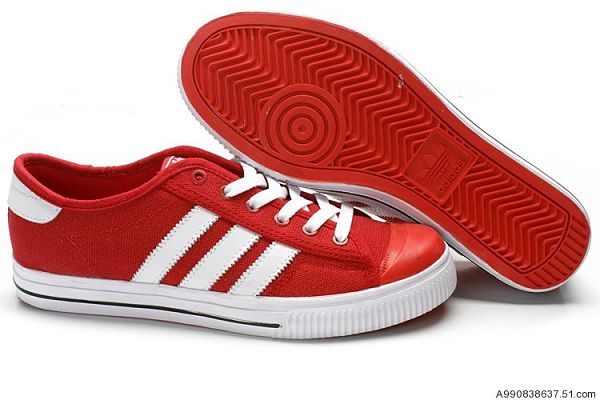 adidas 全場半價發售 愛迪達帆布鞋 紅白休閒鞋