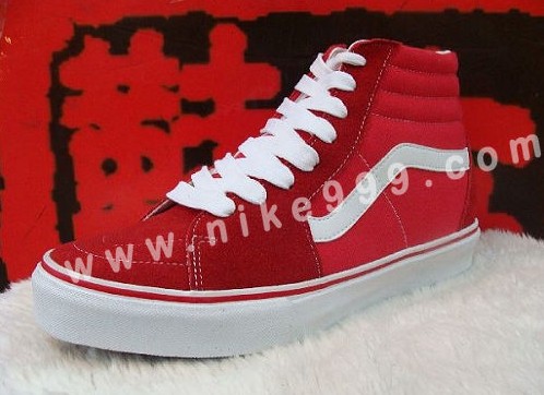vans新鞋款2012 帆布鞋 情侶鞋 紅色 高筒鞋