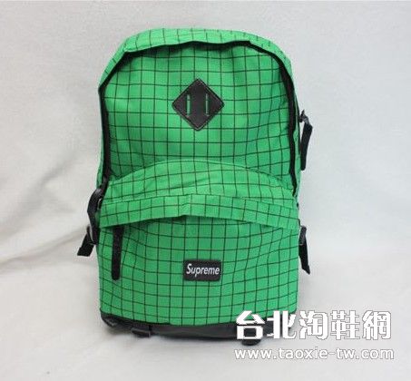 supreme後背包 綠黑色格子雙肩背包 2012新款學生包包