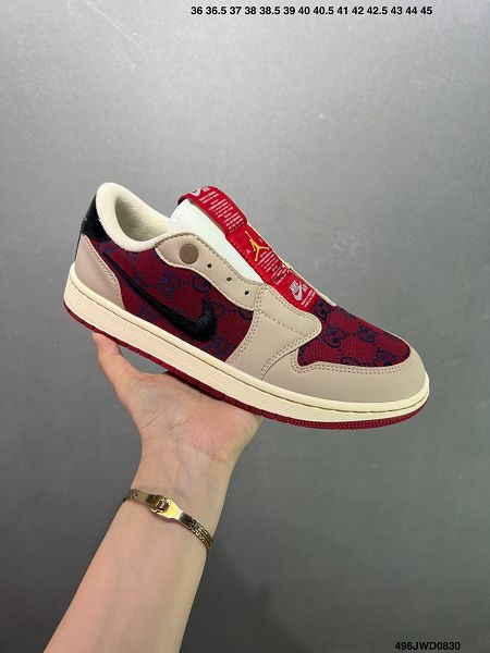 Air Jordan 1 Low Slip Shadow 2024新款男女生全新配色刺繡勾 解構風 喬丹籃球鞋