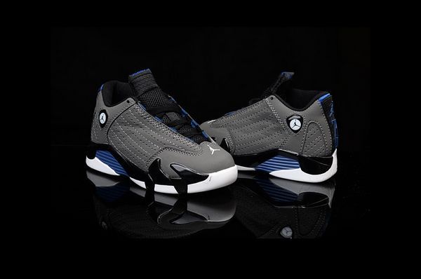 air jordan 14 retro 乔丹14代童鞋 透气孔洞23号时尚篮球鞋 深灰蓝