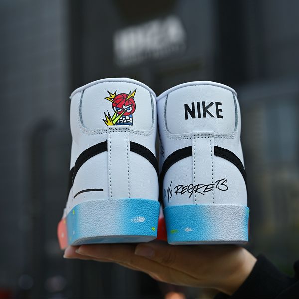 Nike 2021新款 開拓者高幫男女生板鞋 帶半碼