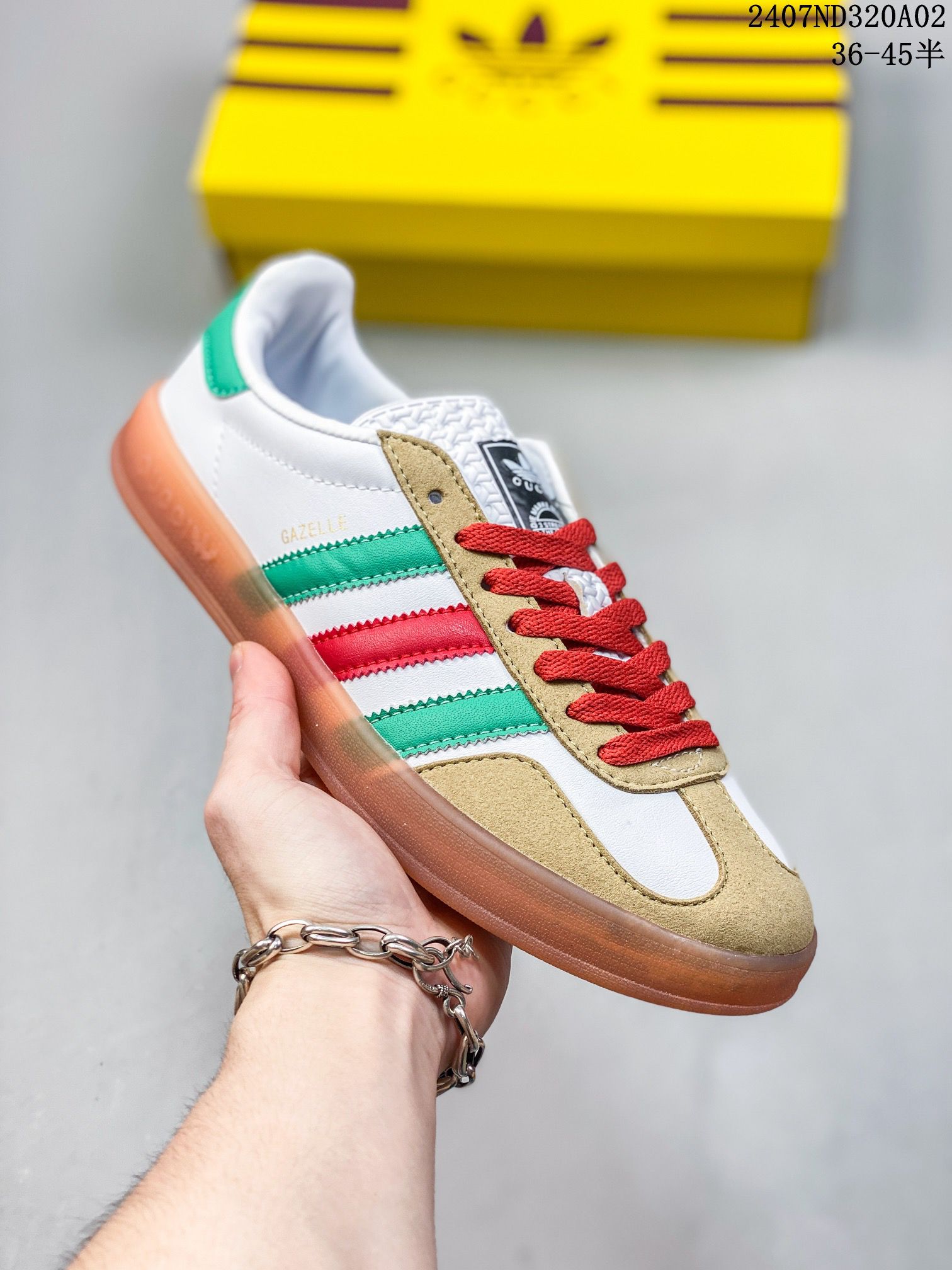 Adidas Originals GazelleEsquisite Gucci系列 2024新款情侣鞋 低幫復古百搭休閒運動板鞋