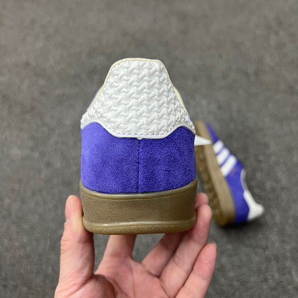 Adidas originals Gazelle Indoor 低幫紫白色 情侶鞋跑鞋