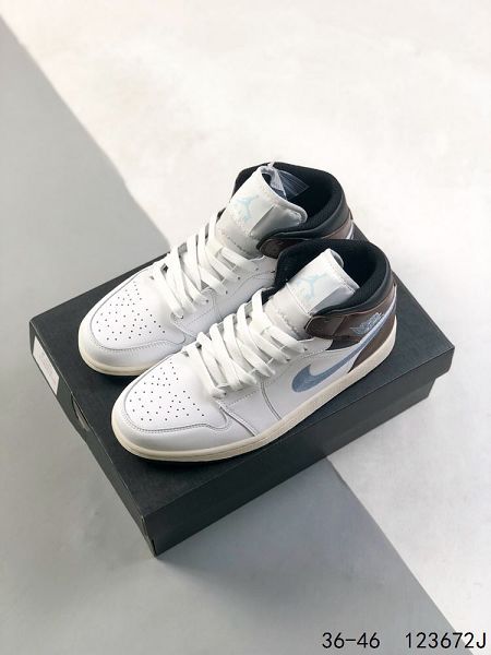 Nike Air Jordan 1 Mid 荔枝紋中高幫經典復古文化休閒運動籃球鞋