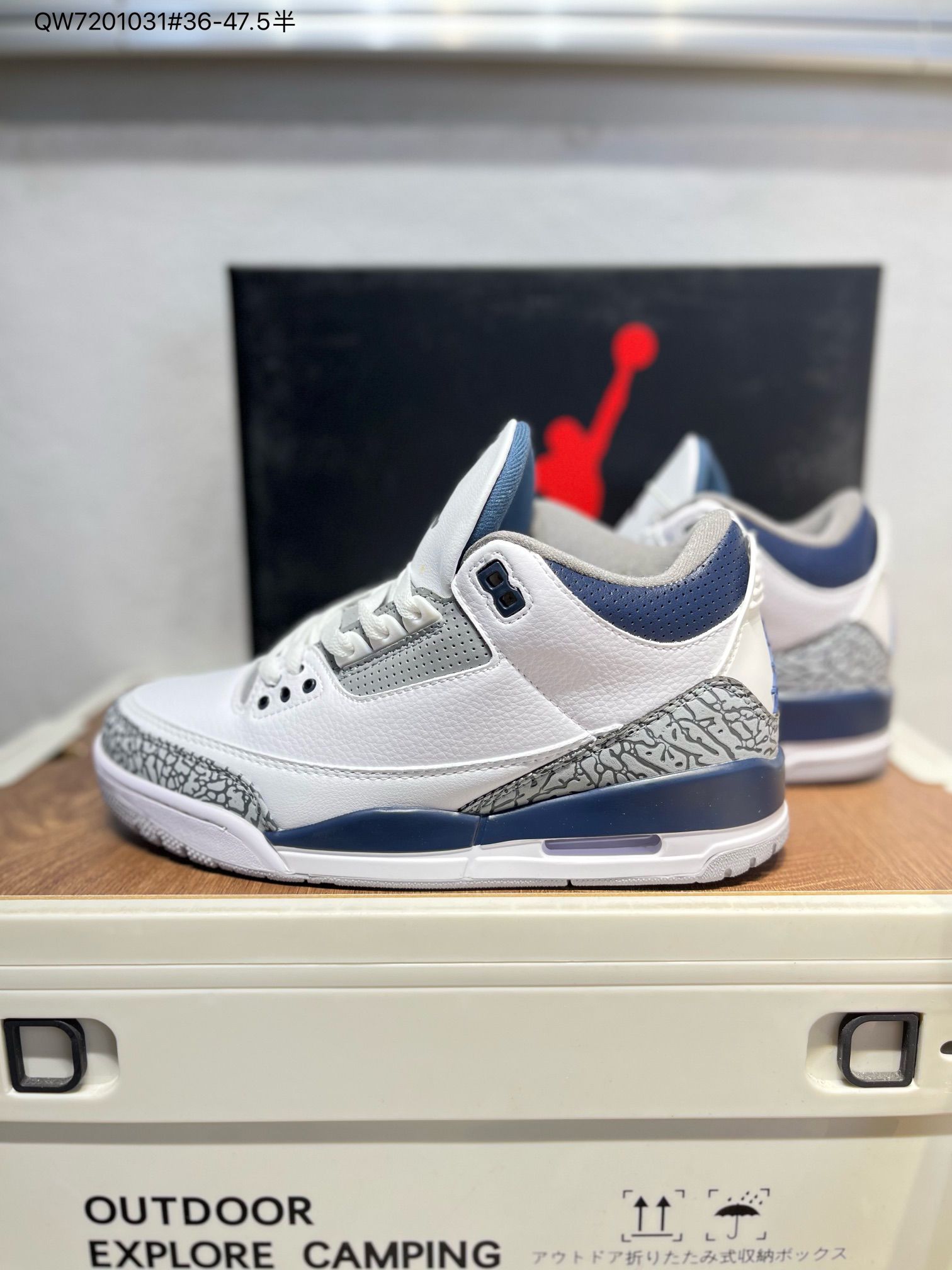 Air Jordan 3 Retro 2024新款情侶鞋 爆裂紋籃球鞋