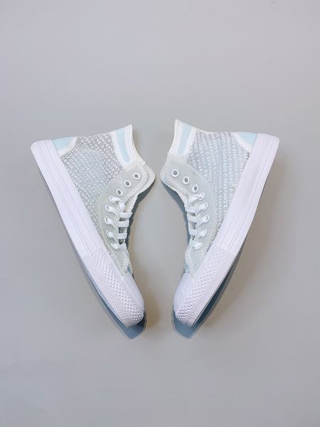 Converse All Star 2020新款 透明字母白色高幫女子帆布鞋