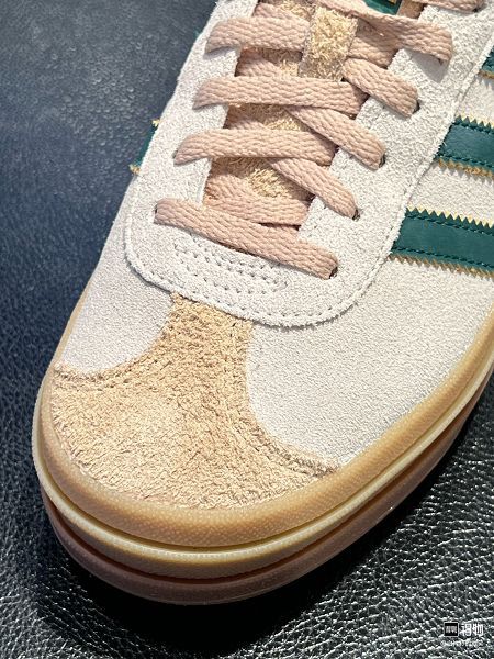 Adidas Gazelle 三葉草白綠色厚底耐磨低幫 女生板鞋
