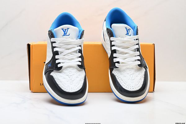Louis Vuitton x Nike Air Jordan 1 倒勾聯名 2025男生新款低幫文化籃球鞋