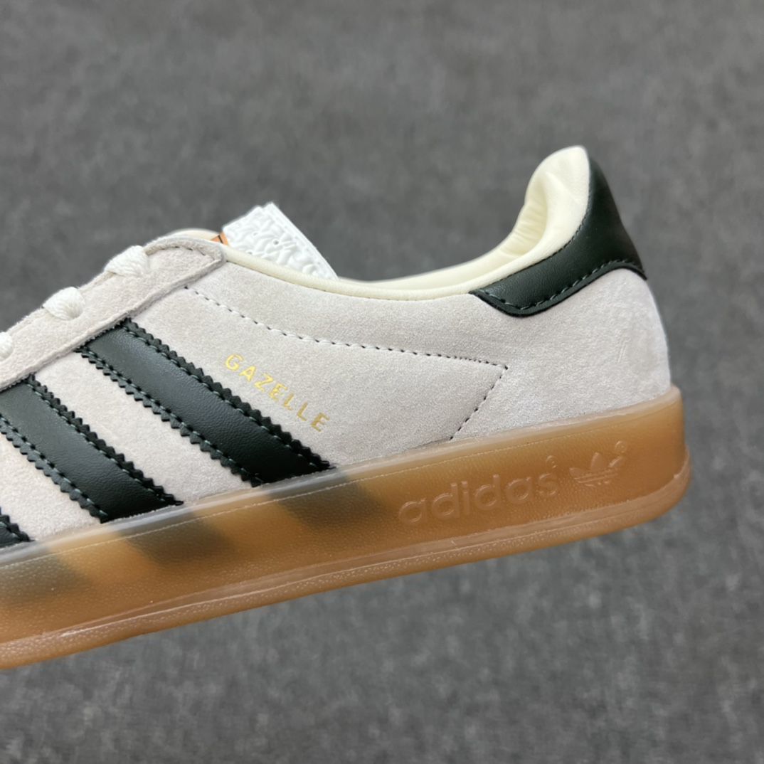 Adidas originals Gazelle Indoor 2024新款低幫 米白綠色 T頭鞋防滑耐磨輕便低邦板鞋男女鞋