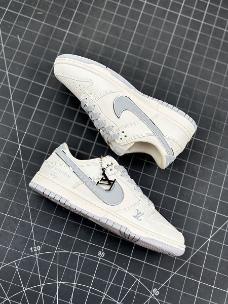 Nike SB Dunk Low LV聯名 米白戰鬥灰色 2024新款男女生周年低幫休閒板鞋