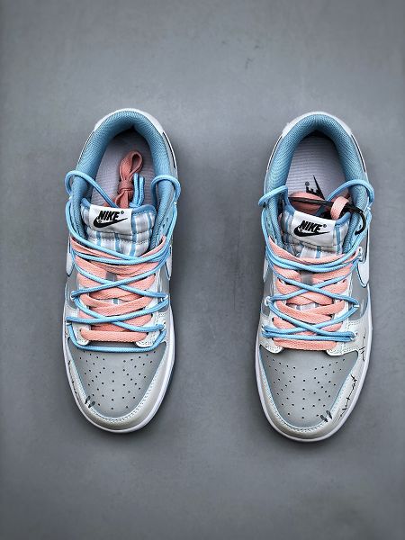 Nike Dunk Low CNY 卡斯製造 手繪兔子 灰藍白色 男女款SB綁帶解構低幫休閒板鞋