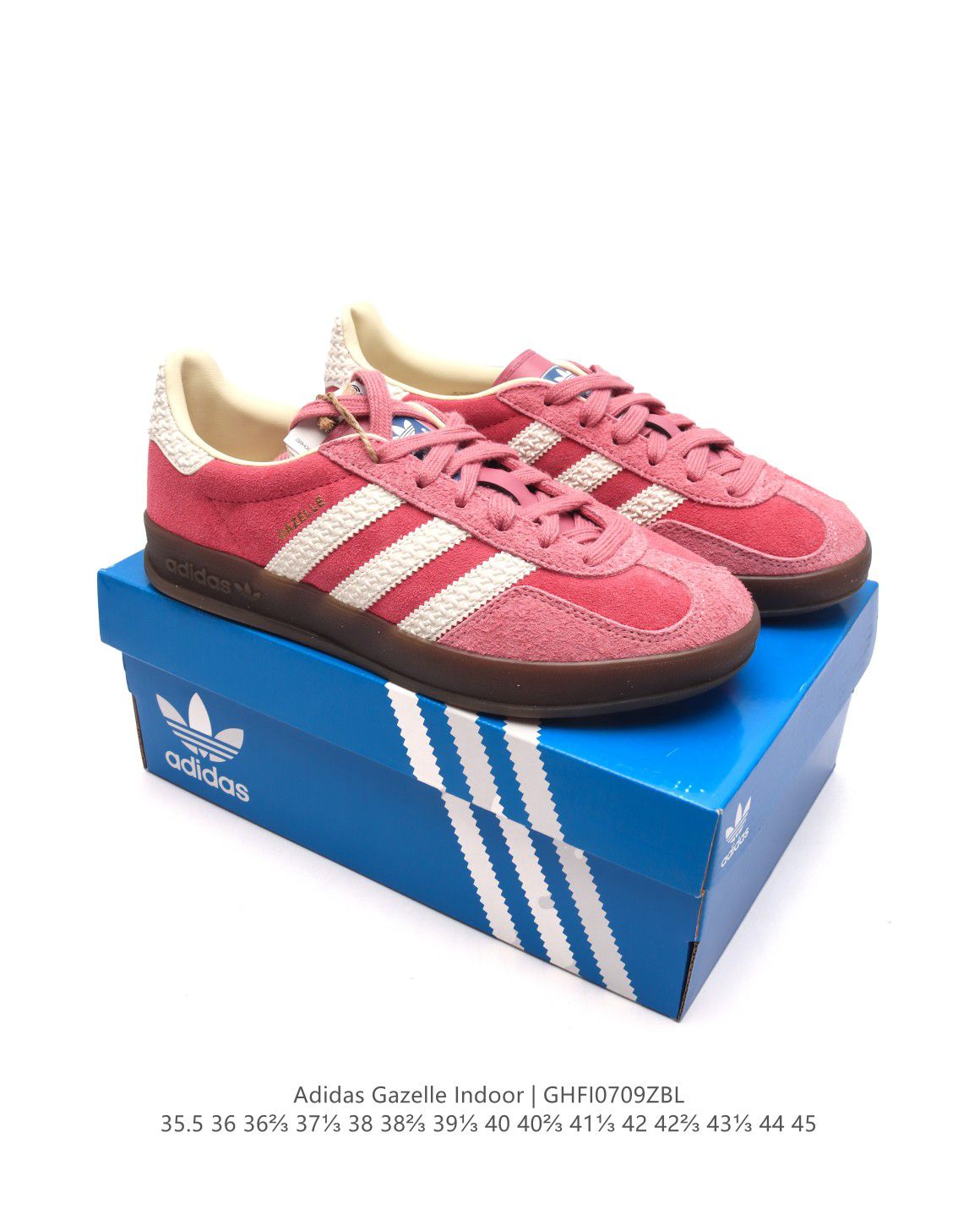 Adidas Originals Gazelle Indoor 2024新款情侶鞋 復古三葉草防滑透明橡膠板鞋經典運動鞋