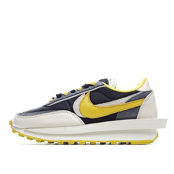 UNDERCOVER x sacai x Nike LDWaffle 聯名款 2024全新男女款解構白黑黃色帶厚底休閒跑步鞋