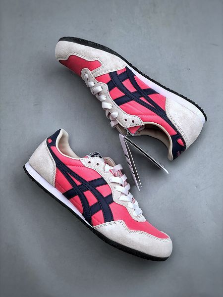 Onitsuka Tiger Serrano Low 塞拉諾系列低幫薄底休閒慢跑鞋 2024新款男女生淺灰玫紅藏藍