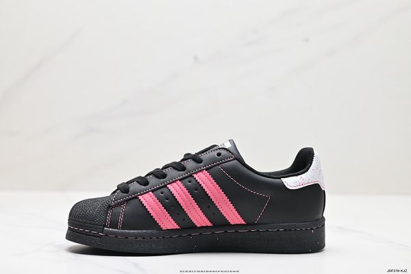 Adidas Originals Superstar SailGreenLace 貝殼頭系列低幫休閒板鞋黑粉色 情侶鞋