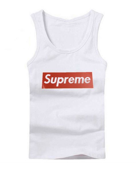 supreme 衣服 2017新款 经典印花时尚男生休闲背心 白色